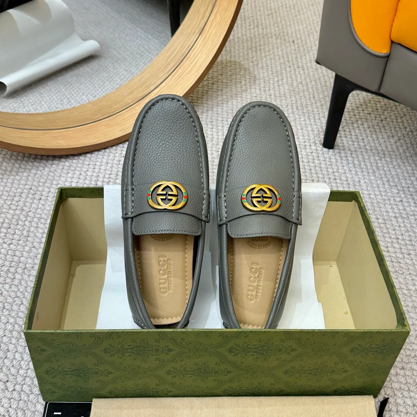 Men's shoes 💰420 (Yangli) Gucci* - the top version of Gucci classic beanie shoes! It is made of imported original cowhide and has a comfortable first layer of sheepskin lining! Original wear-resistant rubber outsole! High quality products! Size 38-46, with shoe dial, cloth bag, card